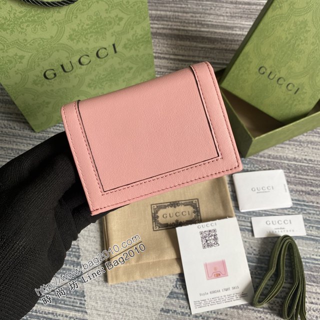 Gucci新款卡包 古馳竹子設計小牛皮錢包 Gucci全皮純色零錢包 658244  ydg3018